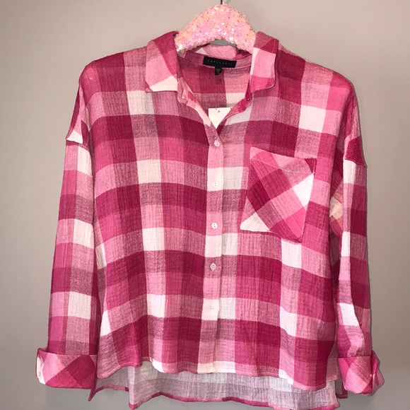 Sanctuary Boyfriend pink button down - Picture 2 of 7